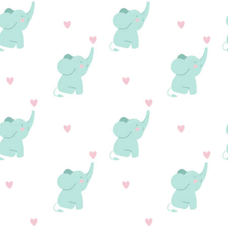 Seamless pattern with elephant. vector illustrationのイラスト素材