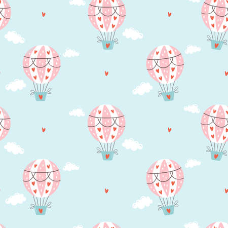 Seamless pattern for Valentine's Day with heart and other elements on a white background. Valentine's day, wedding and love concept. vector illustrationsのイラスト素材
