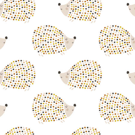 Hedgehog seamless pattern. vector illustrationsのイラスト素材