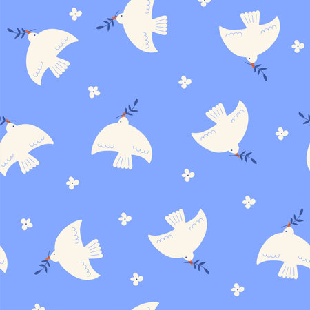 Seamless pattern with birds. vector illustrationsのイラスト素材
