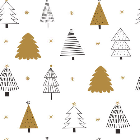 Christmas tree seamless pattern. Vector illustrationのイラスト素材