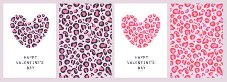 Valentine`s Day card set. Vector illustrationsのイラスト素材