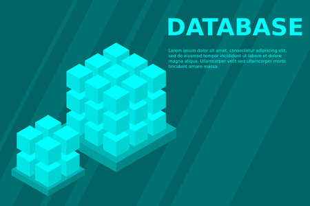 Isometric Digital Technology Web Banner. BIG DATA Machine Learning Algorithms. Analysis and...