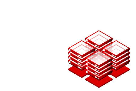 Mainframe, powered server, high technology concept, data center, cloud data storage isometric vector illustration ultraviolet backgroundのイラスト素材