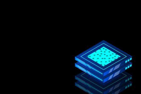 Set of server room icons, data center and database, futuristic data processing, cloud storage...