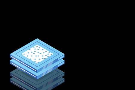 Set of server room icons, data center and database, futuristic data processing, cloud storage...