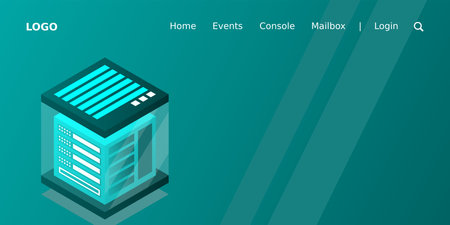 Isometric Digital Technology Web Banner. BIG DATA Machine Learning Algorithms. Analysis and Information. Big Data Access Storage Distribution Information Management and Analysis.のイラスト素材