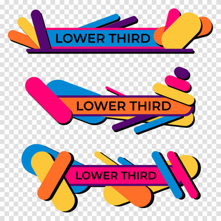 Modern geometric lower third banner template design. Colorful lower thirds set template vector. Vector illustrationのイラスト素材