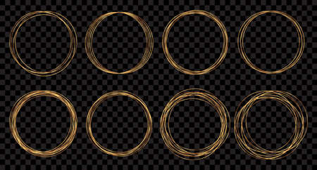 Set of gold circle shape.のイラスト素材