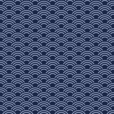 Japanese seamless pattern. Vector background of japanese wave pattern. Vector illustrationのイラスト素材