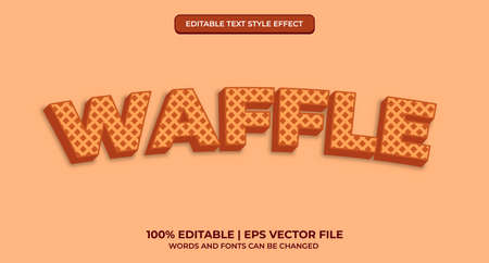 Waffle 3D editable text style effectのイラスト素材