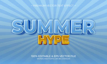 Editable text style effect - Summer theme style.