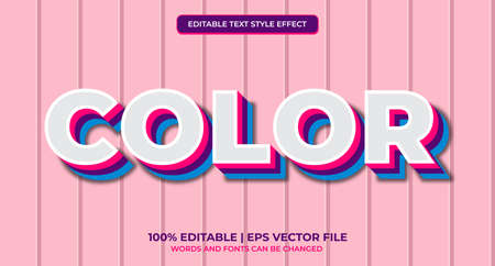 Editable text effect colorful. Multicolor style editable text effectのイラスト素材