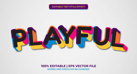 Round playful text style. Editable text effect