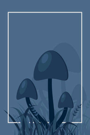 Magic mushrooms isolated. Mushroom with grass. Vector illustrationのイラスト素材