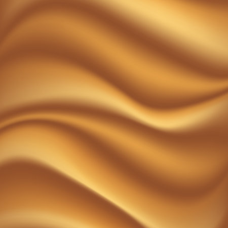 Gold satin and silk cloth fabric crease background and texture. Vector illustrationのイラスト素材