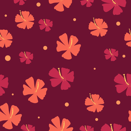 Trendy seamless pattern with hand drawn decorative flowers. Floral vector pattern for textile, print, gift wrap, manufacturing. Vector illustrationのイラスト素材