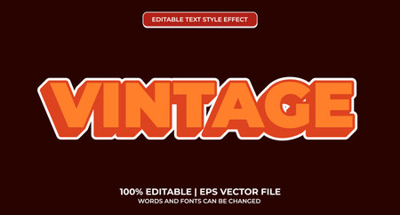 Retro, vintage text effect, editable 70s and 80s text style. Editable text effectのイラスト素材