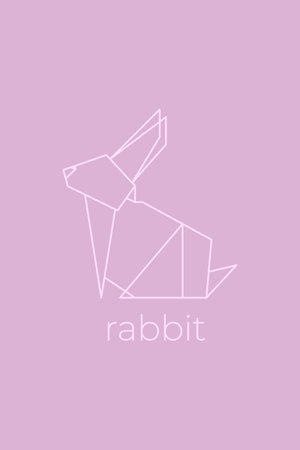 Rabbit origami. Abstract line art rabbit logo design. Animal origami. Animal line art.Pet shop outline illustration. Vector illustrationのイラスト素材