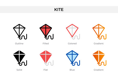 kite icon in different style. kite vector icons designed in outline, solid, colored, filled, gradient, and flat style. Symbol, logo illustration. Vector illustrationのイラスト素材