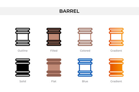 barrel icon in different style. barrel vector icons designed in outline, solid, colored, filled, gradient, and flat style. Symbol, logo illustration. Vector illustrationのイラスト素材