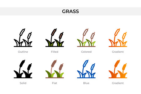grass icon in different style. grass vector icons designed in outline, solid, colored, filled, gradient, and flat style. Symbol, logo illustration. Vector illustrationのイラスト素材