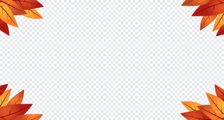 Autumn seasonal frame background. Autumn leaves border frame. Vector background with autumn leaves. Autumn leaves background. Vector illustrationのイラスト素材