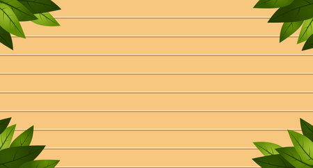 Tropical leaves frame. Corners with green leaves. Frame with green leaves. Green leaves nature frame layout. Fresh green leaves. Vector illustrationのイラスト素材