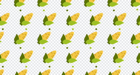 Corn seamless pattern cute background. Vector cute corns seamless pattern isolated. Corn seamless background. Vector illustrationのイラスト素材