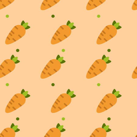Carrot seamless pattern cute background. Vector cute carrots seamless pattern isolated. Carrot...