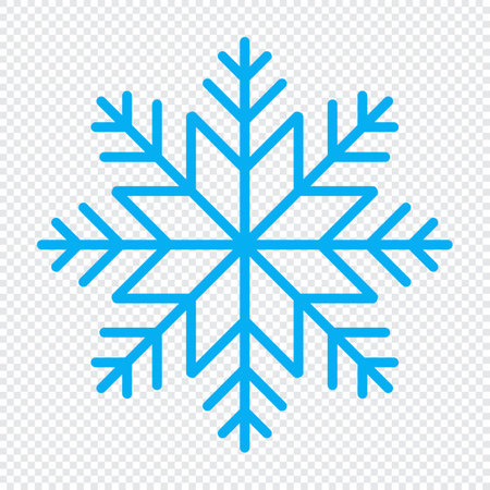 Snowflake. Snowflake icon. Simple snowflake icon in line style design. Snow snowflake symbol. Vector illustrationのイラスト素材