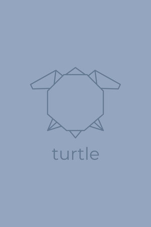 turtle origami. Abstract line art turtle logo design. Animal origami. Animal line art. Pet shop outline illustration. Vector illustrationのイラスト素材