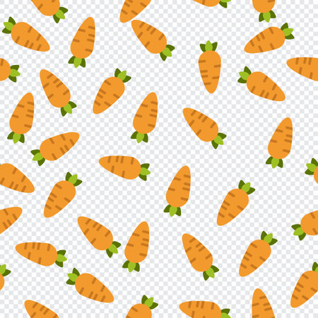 Carrot seamless pattern cute background. Vector cute carrots seamless pattern isolated. Carrot seamless background. Vector illustrationのイラスト素材