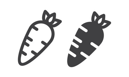 Carrot line and glyph icon. Vegetable and food. Diet sign vector graphics. Natural vegetable sign. Vector illustrationのイラスト素材