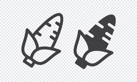 Corn line and glyph icon. Vegetable and food. Diet sign vector graphics. Natural vegetable sign. Vector illustrationのイラスト素材