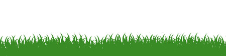 Vector green grass silhouette. Grass repeating background. Green grass silhouette background. Vector illustrationのイラスト素材