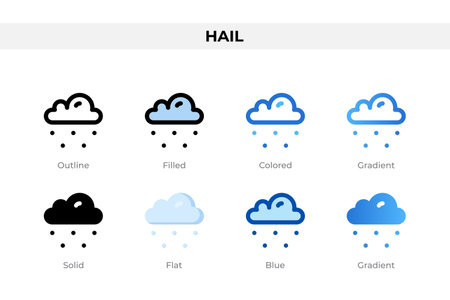 Hail icons in different style. Hail icons set. Holiday symbol. Different style icons set. Vector illustrationのイラスト素材