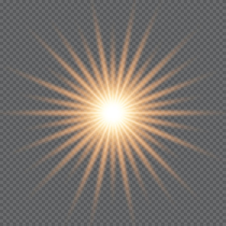 Special lens flare light effect. Light effects. Magical explosion with star dust. Yellow energy flash. Vector light stars. Star burst. Vector illustrationのイラスト素材