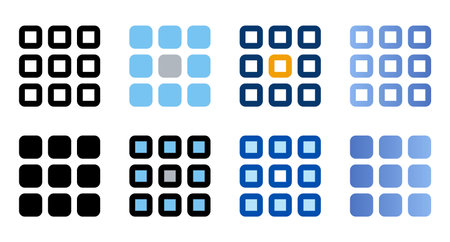 Menu icons in different style. Menu icons. Different style icons set. Vector illustrationのイラスト素材