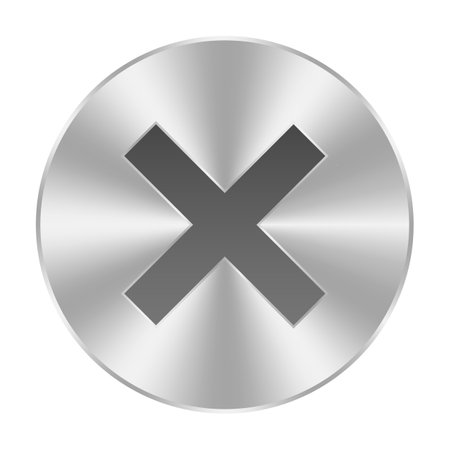 Metal screw head. Construction hardware. Tool for building and repairs. Vector element construction industry. Vector illustrationのイラスト素材