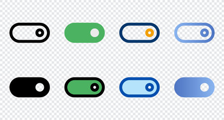 Switch icons in different style. Switch icons. Different style icons set. Vector illustrationのイラスト素材