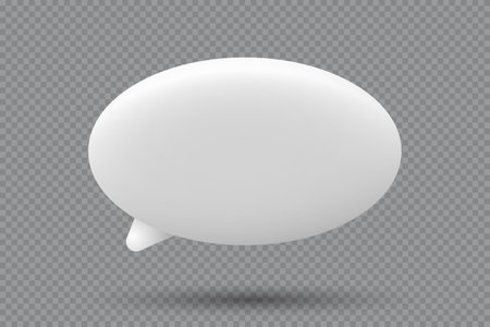 3d speech bubble icon. 3d chat icon. Chat message icon. White text box. Blank white speech bubble pin. Vector illustrationのイラスト素材