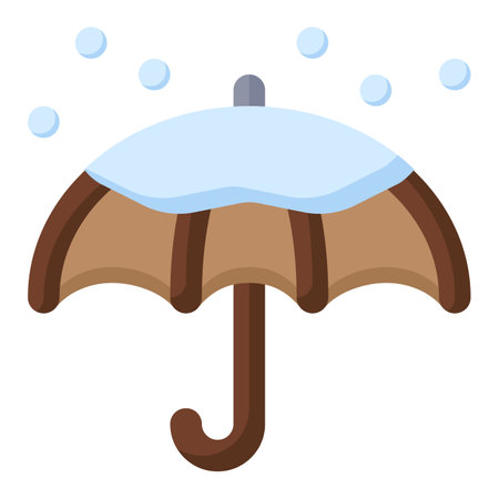 Snow and umbrella icon. Simple illustration of snow and umbrella. Vector illustrationのイラスト素材