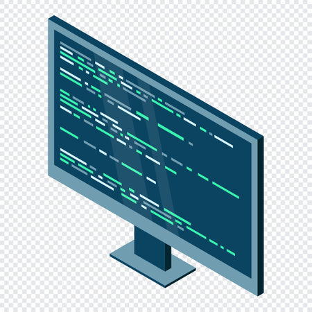 Isometric monitor. Computer monitor isometric desktop. Modern monitor. Vector illustrationのイラスト素材