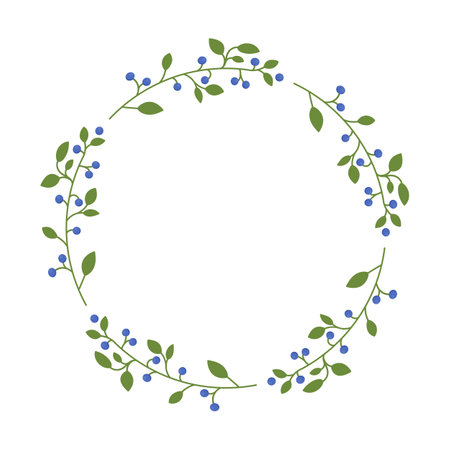 Hand drawn laurel frame branches. Floral wreath with leaves. Decorative element for design. Vector illustrationのイラスト素材