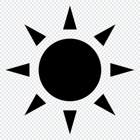Sun icon. Solar icon. Sun icon for weather design. Trendy summer symbol. Vector illustrationのイラスト素材