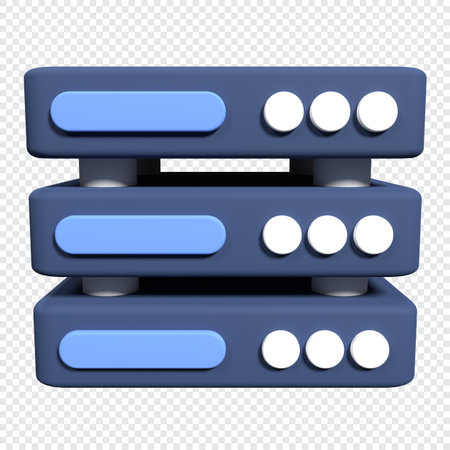 3D server icon. Computer server 3d render icon. Cloud computing. 3d render illustrationの写真素材