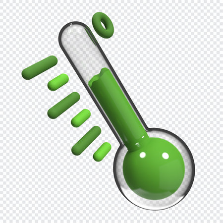 3d render of thermometer. 3d glass thermometer. Ecology theme. 3d rendering illustrationの写真素材