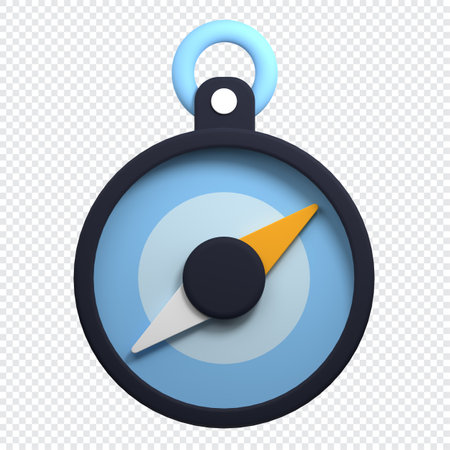 Compass 3d render icon. Navigation compass icon. 3d render illustrationの写真素材