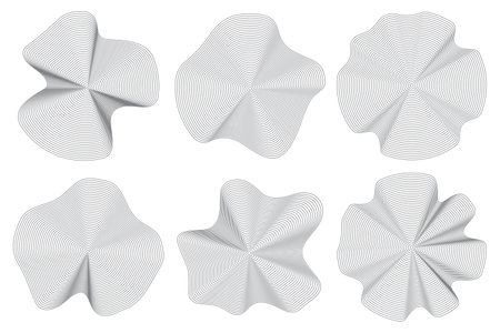 Wooden topography circles. Wood organic slice line design. Line ripple circle wood texture. Tree cutのイラスト素材